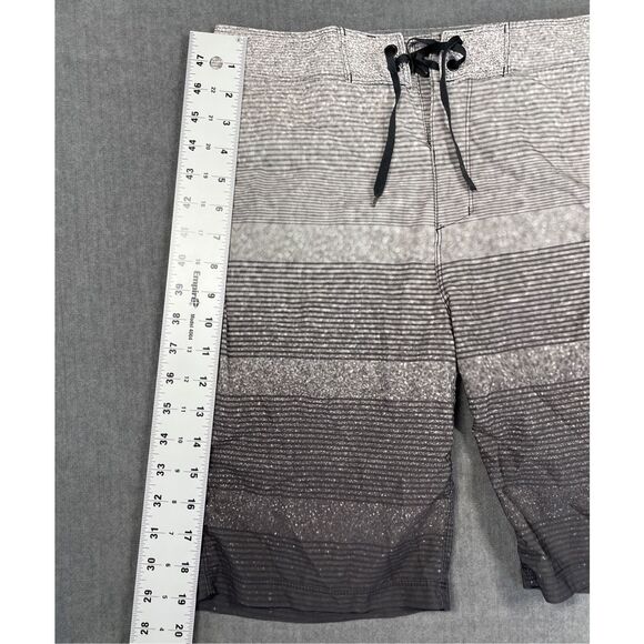 Hurley Board Shorts Men 29 Gray Black Swim Trunks Surf Beach Athletic Quick Dry - Picture 4 of 11
